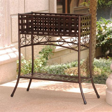 metal planter box stands|outdoor standing planter boxes.